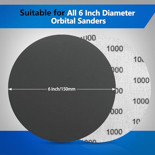 VIBRATITE 30PCS 6 Inch Hook & Loop Sanding Discs, 1000-5000 Grit - size: 6 Inch (1000-5000 Grit)