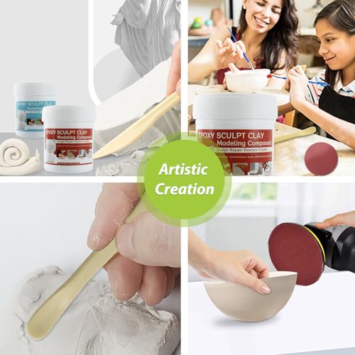 Gray Epoxy Sculpt Clay - 2 Part Epoxy Putty Modeling Compound for Sculpting, Modeling, Building, Repairing, Self-Hardening Magic Sculpt Clay Repairs Metal, Wood, Tile, Ceramics, Plastic, 1 Pound - color: Natural, size: 1 Pound
