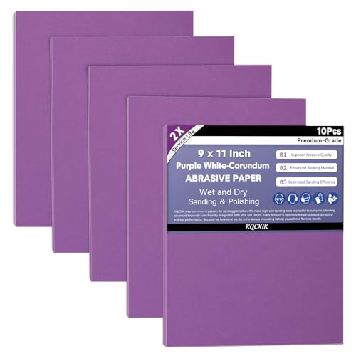 10-Sheet Premium White Corundum Wet Dry 400 Grit Sandpaper - size: 9 x 11 Inch, style: 400 Grit
