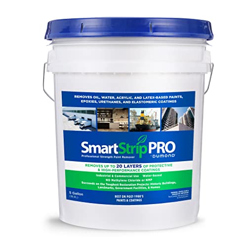 Smart Strip PRO Paint Remover, Professional Strength Formula Strips UP to 20 Layers of Oil, Latex & Acrylic-Based Paints, Varnishes & Stains in One Application, Trusted by Painters, 5 Gallon - size: 5 Gallon