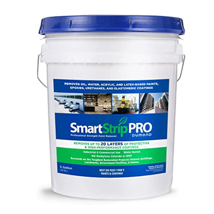 Smart Strip PRO Paint Remover, Professional Strength Formula Strips UP to 20 Layers of Oil, Latex & Acrylic-Based Paints, Varnishes & Stains in One Application, Trusted by Painters, 5 Gallon - size: 5 Gallon