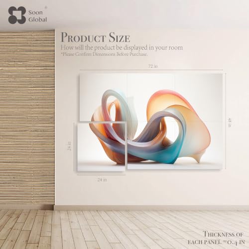 Soon Global Acoustic Wall Panels, Art Acoustic Panels, Fluid - color: Fluid, size: 72 X 48 Inches