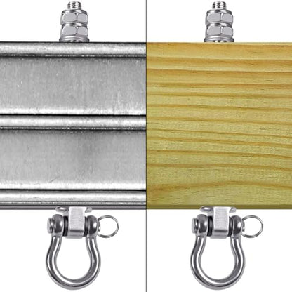 BeneLabel Heavy Duty Swing Hangers with Bearings - Set of 4 Stainless Steel 304 Hardware for Wood & Metal Beams - Ideal for Hanging Hammocks, Yoga Swings, Porch Swing - 1500LB Capacity - 7" x M2/5" - color: 4 pack - 7"