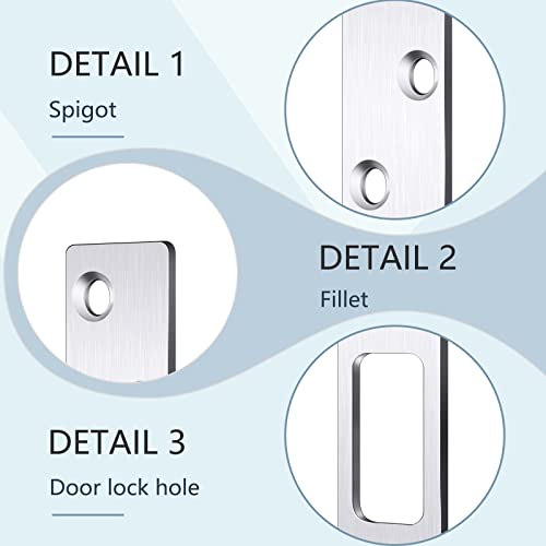 Therwen 4 Pcs 6 Inch Door Strike Plate Security Latch with Screws, Sliver - color: Sliver