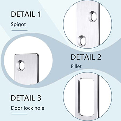 Therwen 4 Pcs 6 Inch Door Strike Plate Security Latch with Screws, Sliver - color: Sliver