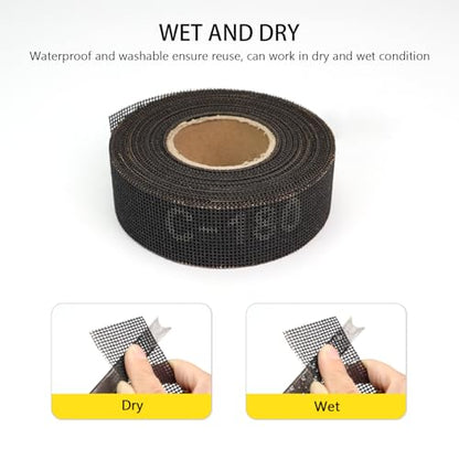 SCOTTCHEN Sanding Rolls/Plumbing Sanding Cloth 1-1/2" x 11yd (33 ft) / Plumber's Double Side Open Mesh/Silicon Carbide Grit #180-1Roll - size: Roll: 1-1/2"x 33 ft, style: #180