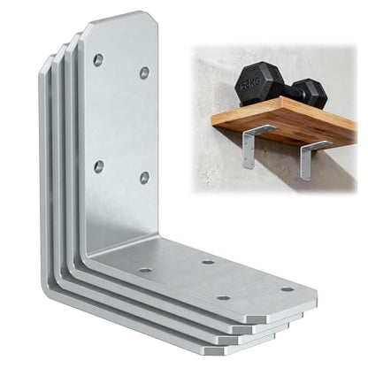 3"×3"×1.2" L Bracket for Wood, Angle Brace, Galvanized-4PCS - color: Galvanized-4PCS