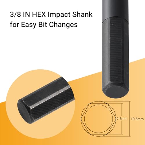 5/8 x 12 Inch Auger Drill Bit, Hex Shank 3/8 Inch - size: 5/8" x 12"