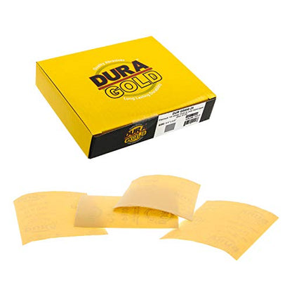Dura-Gold Premium 1/4 Sheet Gold Sandpaper Sheets, 800 Grit (Box of 25) - size: 800-Grit