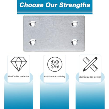 50PCS Flat Straight Brace Brackets,2.35x1.5 Stainless Steel Brackets - size: Silver,2.36"x1.5"