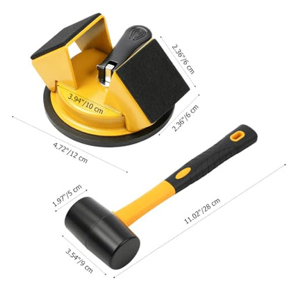 Heavy Duty Floor Gap Fixer Tool with Suction Cup Lifter, Rubber Mallet, and 5 Nano Adhesive Pads, for Laminate, LVP, Vinyl Plank, and Hardwood Flooring Gap Repair