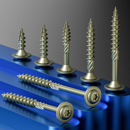 Wensilon #14 x 7 Yellow Lag Screws, Structural Wood Screw,19PCS 1lbs 6.3x180mm - color: Yellow, size: #14 x 7"