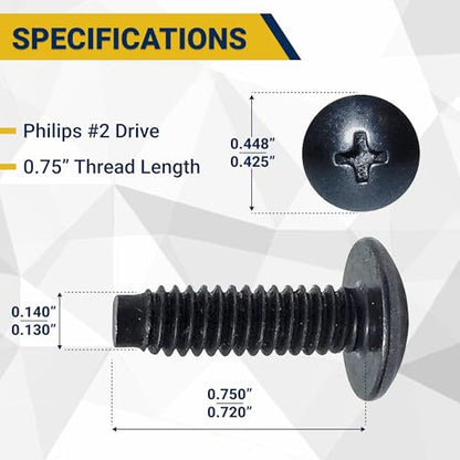 Black 10-32 Slide-on Cage Nut & Screws w/Washers | 25-Pack