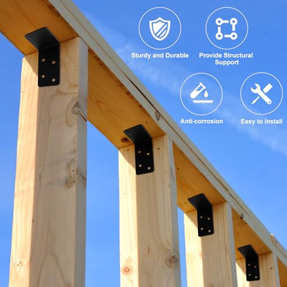 30 Pcs 3"x3"x1.5" Metal Corner Braces, 14-Gauge L Brackets for Wood - size: 3X3X1.5