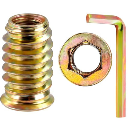 40 PCS 1/4"-20 x 20mm Threaded Inserts for Wood, Hex Drive Screw-in Nutserts Furniture Connector Fastener, Wooden Products & Models - color: 1/4X20-20