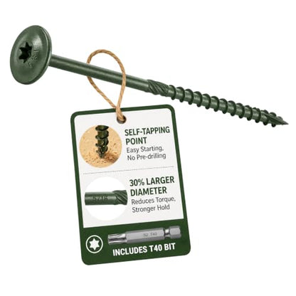 #17 x 7 Inch Structural Wood Screws, 5/16 Heavy Duty Timber Screws, 25PCS - size: #17 x 7"