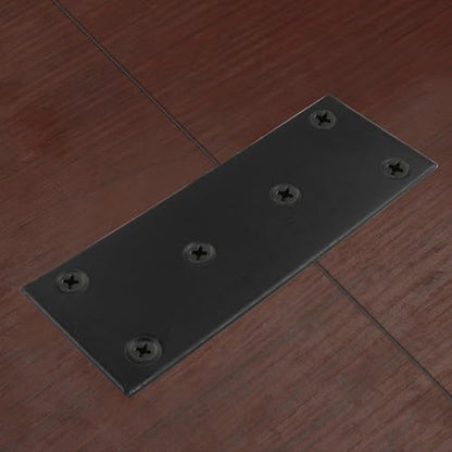 Bonsicoky 4 Pcs Flat Straight Brace Brackets, Black, 5" x 2" - size: 5" x 2" - 4 PCS, style: Black