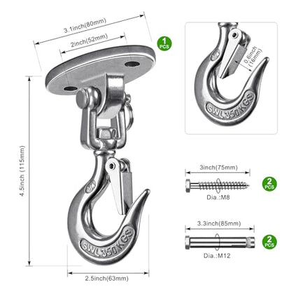 SELEWARE Heavy Duty 1000LB Capacity Stainless Steel Ceiling Swing Mount - color: C: 360° Swing Hanger ( 1 Pack )