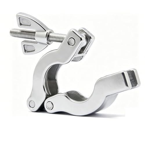 QiiMii KF16 SS304 Wing Nut Hinge Clamp with FKM O-Ring and SS304 Center Ring, 2 Pack - size: KF-16, style: 2 Pack