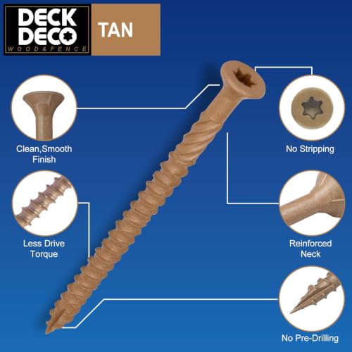 Wood Screws #9 x 3 Exterior Deck Screws436pcs(Approx) 5.5 lb/Box - size: #9x3"