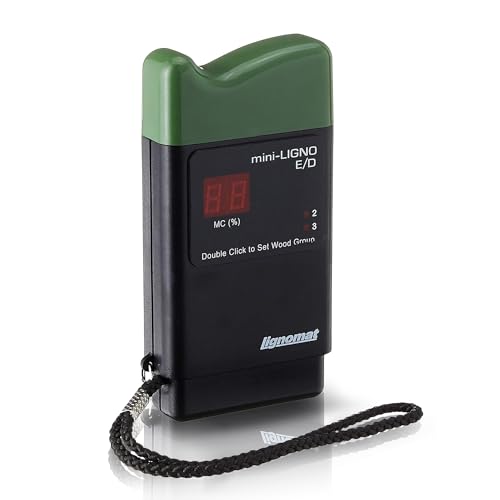 Lignomat Mini-Ligno E/D Pin Moisture Meter - Moisture Detector & Tester for Wood Floors, Woodworking, Building & Home Maintenance - Moist Meter for Wood Walls and Firewood