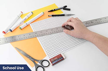 Pacific Arc 36 Inch Stainless Steel Ruler with Inch/Metric Conversion Table - style: 36 In