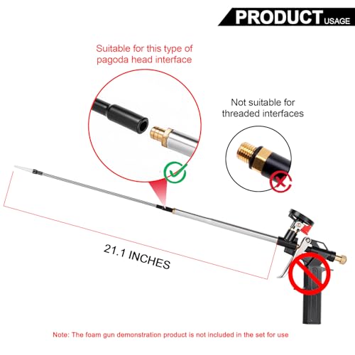 Two stainless steel styrofoam gun extension nozzle 35cm