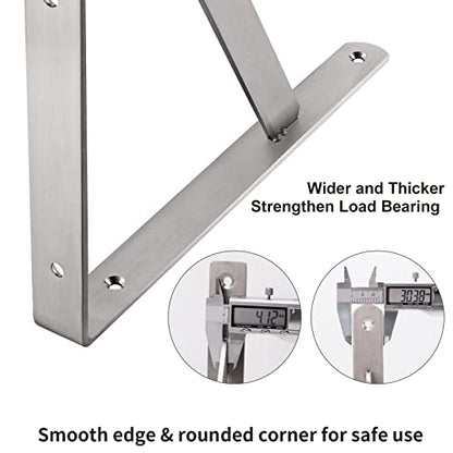 YUMORE 18 Inch Shelf Bracket, Heavy Duty L Bracket, 2 Pack - size: 18"(Soild)