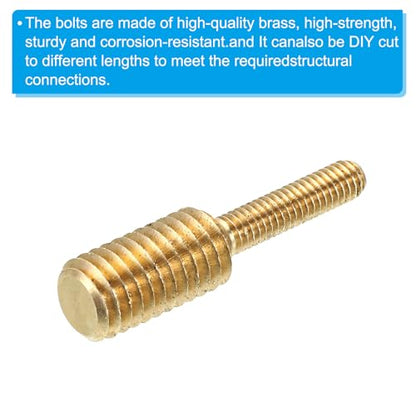 PATIKIL M4x16mm to M8x16mm Double End Threaded Stud Screw Bolt, 5 Pack Brass Rod Bolts Thread Reducer Adapter for Furniture Fastener, Hardware Connector - size: M4x16mm to M8x16mm