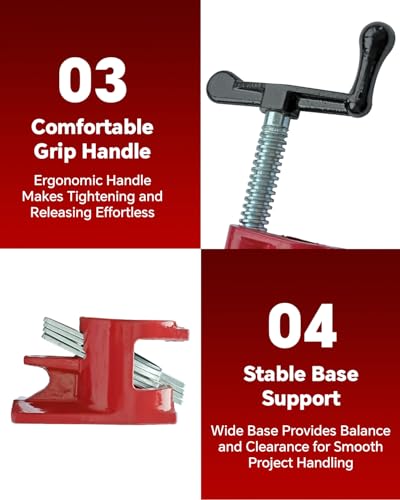 ATPEAM 6 Pack 3/4'' Pipe Clamps for Woodworking Pipe Clamp Fixture - size: 3/4"