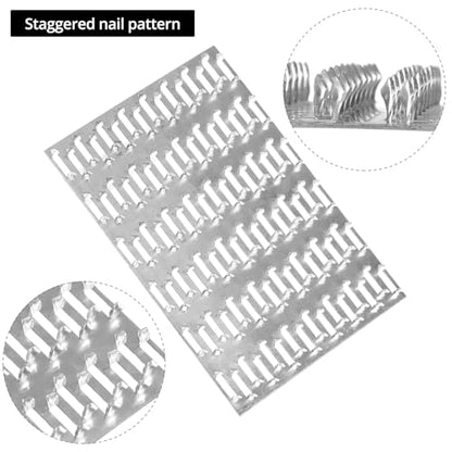 QWORK Truss Plates 4x6 Inch, 10 Pack Heavy-Duty Truss Mending Plate Staggered-Tooth Metal Plates for Wood Connection