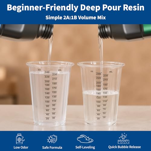Deep Pour Epoxy Resin, 96 Gallon 2:1 Casting Kit, 2-4 Inch Pour - size: 96OZ