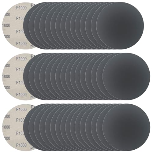 6 Inch 50 Pcs Wet Dry Hook and Loop Sanding Discs, No Hole, 1000 Grit - style: Grit 1000