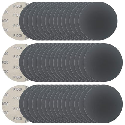6 Inch 50 Pcs Wet Dry Hook and Loop Sanding Discs, No Hole, 1000 Grit - style: Grit 1000