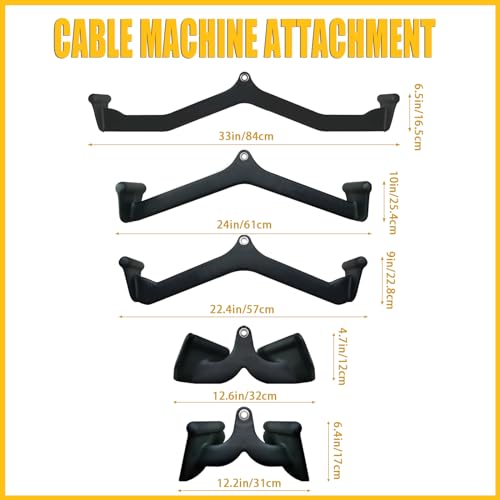 Ergonomic LAT Pull Down Bars, Back and Triceps Strength Training Equipment, LAT Pulldown Attachments, Cable Attachments for Home Gym - color: BT010