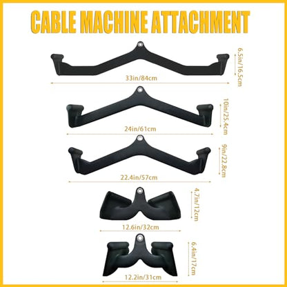 Ergonomic LAT Pull Down Bars, Back and Triceps Strength Training Equipment, LAT Pulldown Attachments, Cable Attachments for Home Gym - color: BT010
