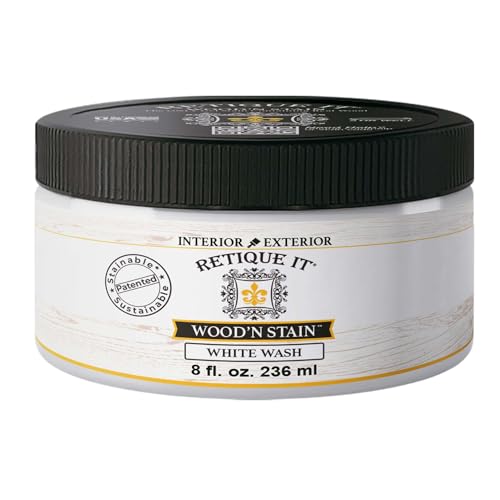 Retique It Wood'nStain - Liquid Wood Gel Stain Interior/Exterior (08 oz (Half-Pint), 99 White Wash) - color: 99 White Wash, size: 8 Fl Oz
