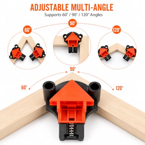 Corner Clamps for Woodworking 4PCS - 60/90/120 Degree Angle Clamps