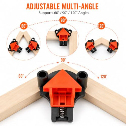 Corner Clamps for Woodworking 4PCS - 60/90/120 Degree Angle Clamps