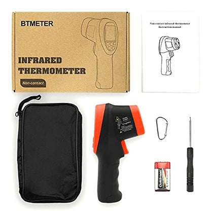 BTMETER BT-1500 Pyrometer 30:1 Industrial Laser Thermometer Gun, -58℉ to 2732℉ Non Contact High Temp Infrared Thermometer Digital IR Temperature Gauge Orange(NOT for Human Temp Test) - color: Orange