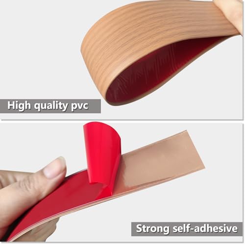 Vinyl Floor Transition Strip Self Adhesive 2"×10' Light Brown Wood Grain - color: Light Brown Wood Grain, size: 2in, 10FT