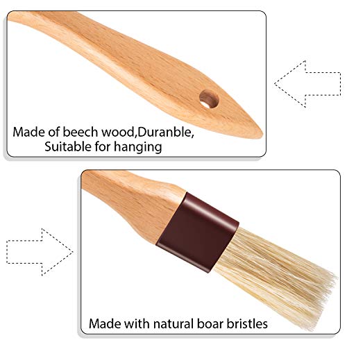 Boao 4 Pcs Pastry Brush, Natural Bristle Basting Brush, 1, 2, 3 Inch - size: 1, 2, 3 Inch