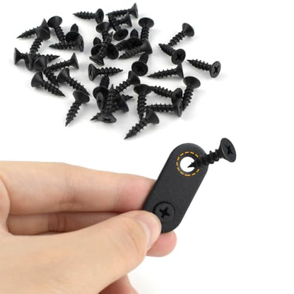 20 Pack Flat Straight Brace Flat Straight Bracket Stainless Steel Flat Plate Straight Brackets Repair Mending Bracket Plate for Wood Furniture Metal Mending Joining Plates with Screws (Black)