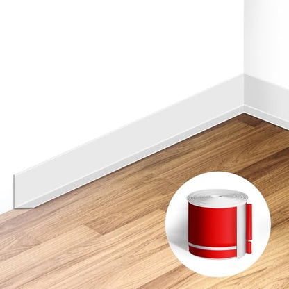 Flexible Baseboard Molding Trim 3 Inch(W) x 40 Feet(L) Self Adhesive Vinyl Wall Base Peel and Stick Cove Base,Rubber Wall Base. (White) - color: White, size: 40 Feet