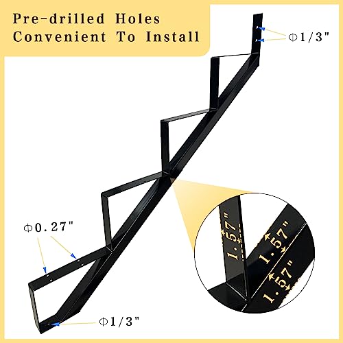 4 Step Metal Stair Step Steel Riser Stringers for 34.7" Height Deck, 3Packs - size: 4 Steps