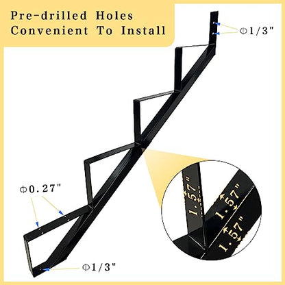 4 Step Metal Stair Step Steel Riser Stringers for 34.7" Height Deck, 3Packs - size: 4 Steps