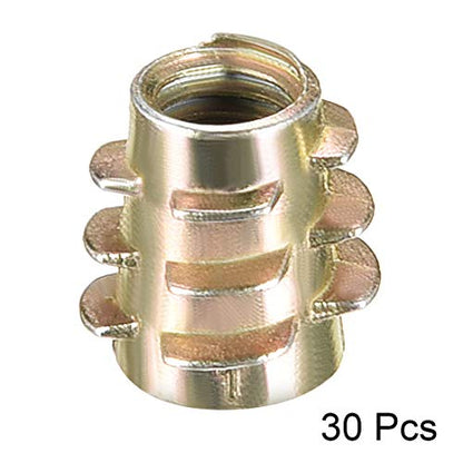 uxcell Furniture Threaded Insert Nuts Zinc Alloy Hex-Flush M5 Internal Threads 10mm Length 30pcs - size: M5x10mm