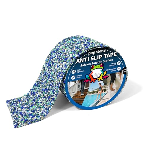 Waterproof Anti-Slip Traction Tape | 4" x16.5 FT | Heavy-Duty EPDM Rubber, Strong Grip & Barefoot Gentle | Indoor & Outdoor Solution: Pool, Bath, Ramps, Stairs, Board Steps - color: Poolside Mosaic, size: 4" X 16.5ft