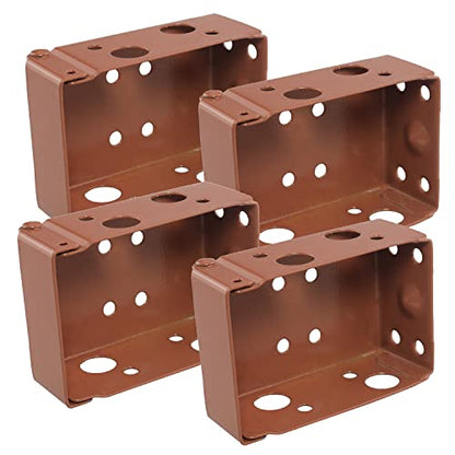 4PCS 2 inch Brown Low Profile Box Mounting Bracket for Headrail, Thin Box Railing Low Rail Blinds Bracket, Blinds Mounting Bracket