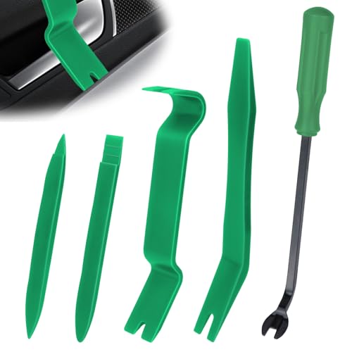 BFXM 5PCS Auto Trim Removal Tool kit,Clip Pry Tools Kit No Scratch Plastic - color: green